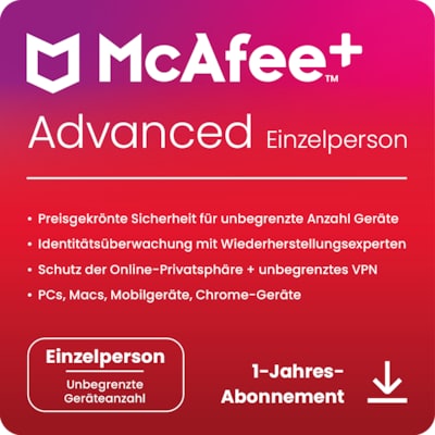 McAfee Plus Advanced - Individual - 1 Jahre (MPA31MNRURDDD)