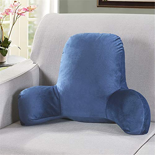RAILONCH Komfortables Lesekissen Kissen Rückenkissen Rückenkissen Rückenlehne mit Armlehne ergonomisch Sitzen beim Lesen, Fernsehen (Blau,Medium)