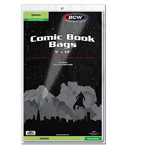 BCW Wiederverschließbarer Beutel für abgestufte Comics – 9 x 14 cm