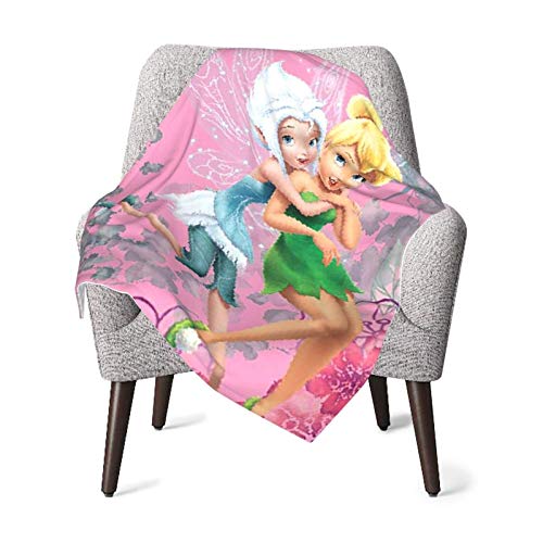 Hdadwy Tinker-Bell Babydeckeffy Decke für Kinder Unisex Überwurfdecke Superweiche warme Kinderdecke für Kinderbett Couch Living Room Travel -One Size