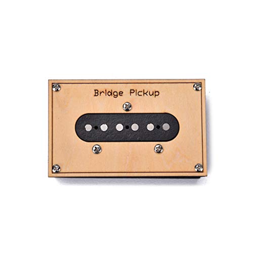 Alnicov Gitarren Pickup Alnico V Single Coil Bridge Position Mit Holzkiste, Federn Und Befestigungsschrauben Für E-Gitarren - Schwarz (Exzellente Sounds)