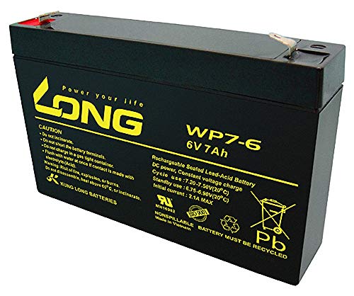 Akku Batterie Long WP7-6 6V 7Ah AGM Blei wie 7,0Ah 7.0Ah 7,2Ah 7,2Ah 8Ah