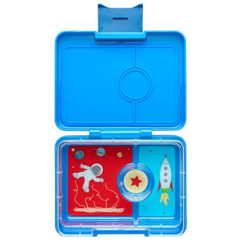 yumbox Surf Blue Snackbox mit Raketentablett – Bento-Box mit 3 Fächern, 6,7 x 5,1 x 1,8 cm, kinderfreundlich, gesunde Snacks, BPA-frei & leicht zu reinigen