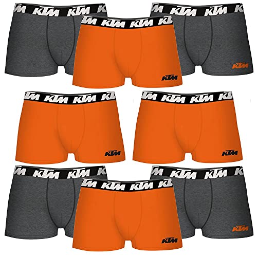 KTM Herren XL Orange und Dunkelgrau, 8 Stück Boxershorts, bunt