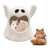 Hamster Ratte Habitat Versteck Niedliche Geisterform Lustiges Keramik Hamsterhaus Kleintierbett für Hamster Ratten Rennmäuse Lemmings