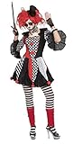 Karneval-Klamotten Horror Clown Kostüm Damen Horror Narr Kostüm schwarz weiß rot Halloween Damen-Kostüm