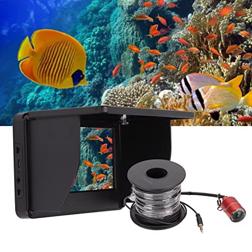 Unterwasser-Angelkamera, IP67 Wasserdichter 5-Zoll-IPS-LCD-Monitor, Tragbarer Fischfinder, Unterwasserkamera, 120 ° Betrachtungswinkel, Fischfinder mit 30 M Kabel, Zum Eisfischen, Meeresfischen, Boots