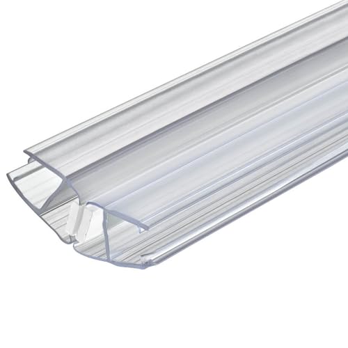 Gedotec Magnet-Dichtung Duschtür Duschdichtung 135° für Duschtrennwände - Duschkabinen - Schiebetüren | PVC Transparent | Glastür-Dichtung für Glasdicke 8-10 mm | 1 Stück - Dichtlippe für Glastüren