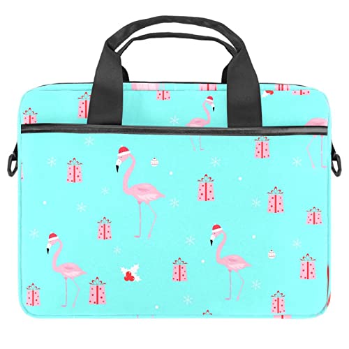 Flamingo Pink Geschenk Blau Farbe Laptop Schulter Messenger Bag Crossbody Briefcase Messenger Sleeve for 13 13,3 14,5 Zoll Laptop Tablet Protect Tote Bag Case, mehrfarbig, 11x14.5x1.2in /28x36.8x3 cm