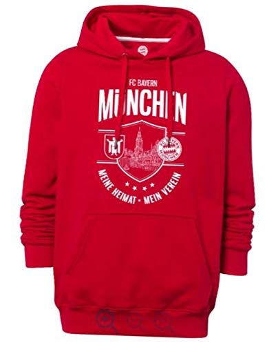 FC Bayern München Hoodie Meine Heimat Mein Verein rot - Sweatshirt - Pullover - Kapuzenpullover (M)