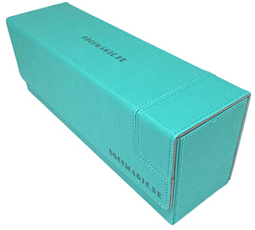 docsmagic.de Premium Magnetic Tray Long Box Mint Medium - Card Deck Storage - Kartenbox Aufbewahrung Transport Aqua