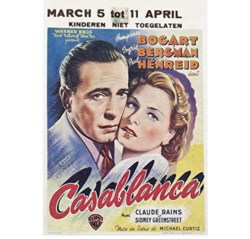 ZOEOPR Poster Casablanca Plakat Classic Movie Series Plakat Wandkunst Wandkunst Leinwand Malerei Plakat Home Decoration 50 * 70Cm No Frame