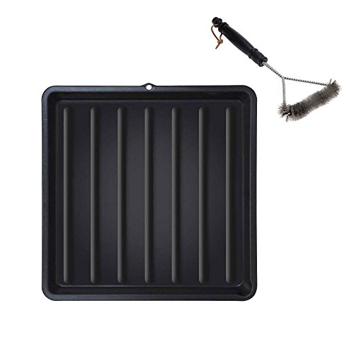 ToCis Big BBQ Grillrost Reiniger-Set | Reinigungs-Wanne aus Kunststoff 67x67 cm + Grillbürste 30x17 cm Grill-Zubehör