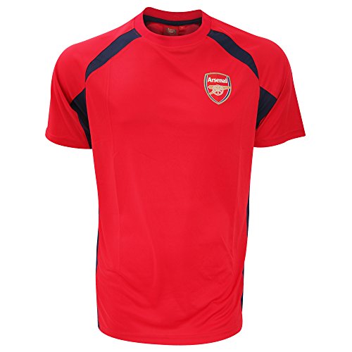 Arsenal F.C. Herren Crest Panel T-Shirt Arsenal Wappen Panel – Rot/Schwarz, Größe S Small rot/schwarz
