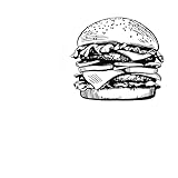 HUANYIN Fast-Food-Logo-Fensteraufkleber Burger Fast-Food-Wandtattoo leckeres Vinyl-Wandtattoo Fast-Food-Café-Restaurant frischer Burger-Aufkleber, 120x110cm