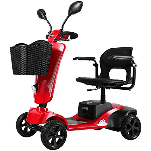4 Räder Elektroroller für Erwachsene Macht Mobility Scooter Hochleistungs-Senioren Reiseroller, faltbarer, offener Handlauf, 4 Räder Walker für ältere Menschen