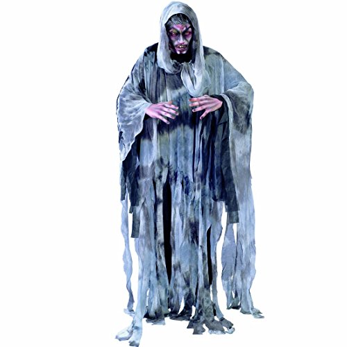 Amakando Halloweenkostüm Geist Geisterkostüm L 52/54 Geisterumhang mit Kapuze Zombie Kostüm Tod Gewandung Halloween Karnevalskostüm Sensenmann