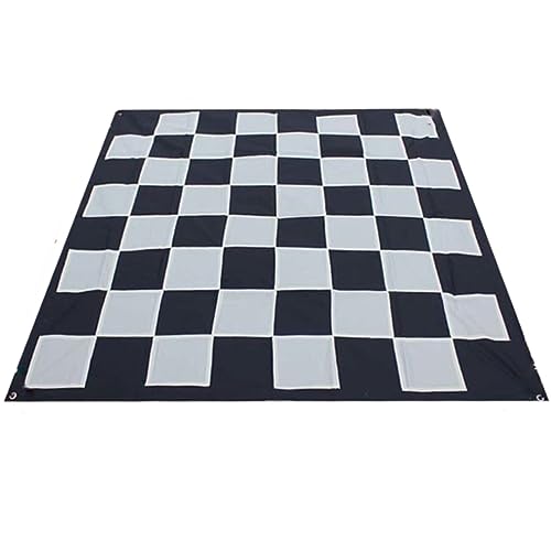 Schachbrett Nylon - 520 x 520 cm mit Heringen - in Trage Tasche - XXL Schachmatte oder Damespiel Matte - Unika (520x520 cm Matte)