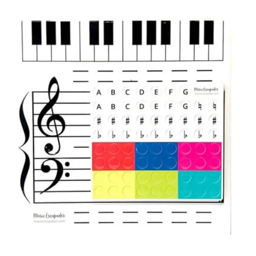 Komdndht Magnetische Musiknotensystem-Tafel, Löschbares Papier, Unterhaltsames Musikunterricht-Whiteboard-Spielzeug für Kinder, Feine Verarbeitung