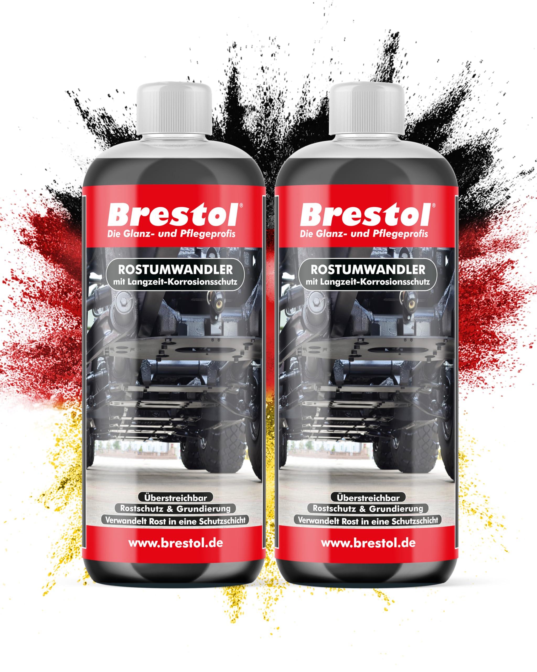 Brestol® ROSTUMWANDLER 2X 1000 ml - Rostkonverter & Grundierung in einem Zug - Rostschutz Rostlöser
