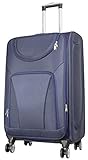 Trendyshop365 Weichgepäck großer Reisekoffer Maribor 78cm 99 Liter 4 Rollen Zahlenschloss Blau