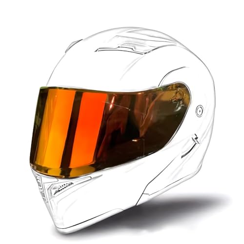 Motorradhelm Modularer Bluetooth Klapphelm mit Doppelvisier Integralhelm, Integriert Motorradhelm Mit LED-Rücklichtern ECE Zertifiziert Scooter Helm für Erwachsene Frauen Männer
