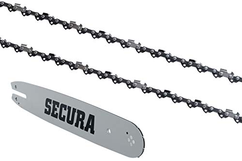 SECURA 2 Sägeketten + Schwert kompatibel mit Jonsered 2045 Motorsäge mit 38cm 0.325 64TG 1,5mm