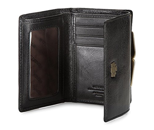 WITTCHEN Geldbörse aus Rindsleder | Kollektion: Arizona | aus hochwertigen Materialien | elegant und klassisch | Schwarz | 11x8 cm