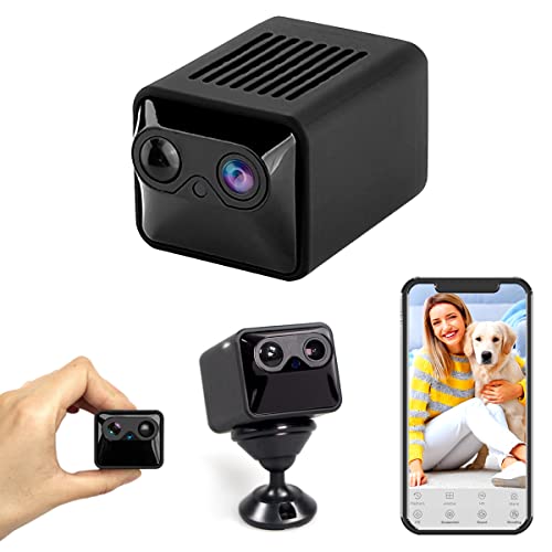 OOSSXX Drahtloses 4K Mini Überwachungskamera mit Zwei-Wege-Audio Nachtsicht, WiFi Haus Kabellose PIR tragbare Kamera für Kindermädchen