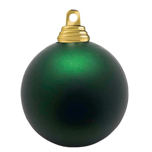 Tannengrüne, Matte Weihnachtskugeln aus schwer entflammbarem Kunststoff, 8 cm Ø - 12 Stück