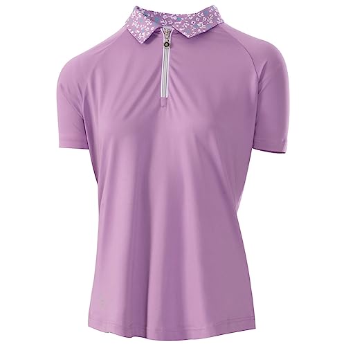 Island GREEN Golf Damen-Poloshirt, atmungsaktiv, schnell trocknend, feuchtigkeitsableitend, 2242 - Violett, Large