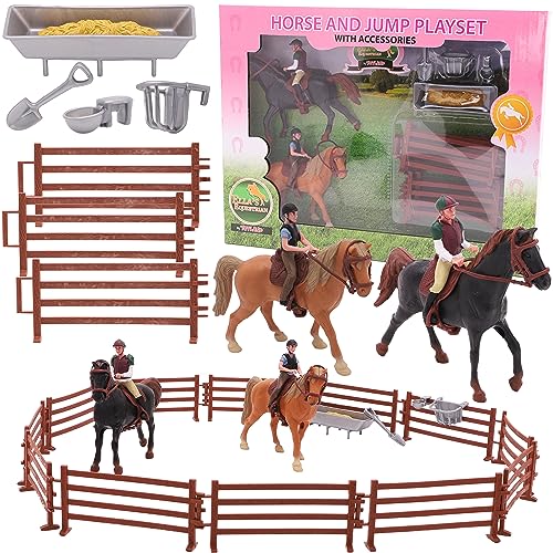 Toyland® Horse & Jump Fence Spielset mit Zubehör - Pferdespielzeug