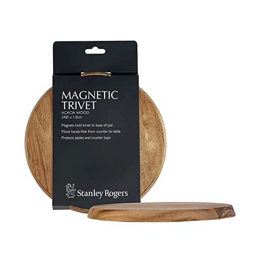 Stanley Rogers Magnetischer Untersetzer 24cm Durchmesser | Topfuntersetzer aus Holz | Hitzebeständig und optimal geeignet für heiße Töpfe und Pfannen