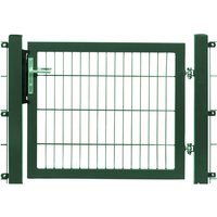 Einzeltor Premium Doppelstabmattenfüllung Grün Rahmen 100 x 100 cm