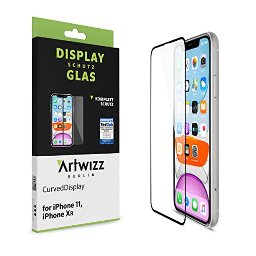Artwizz CurvedDisplay (2er Pack) Schutzglas Designed für [iPhone Xr/iPhone 11] - Displayschutz aus Panzerglas mit 100% Display-Abdeckung, 9H Härte - Transparent