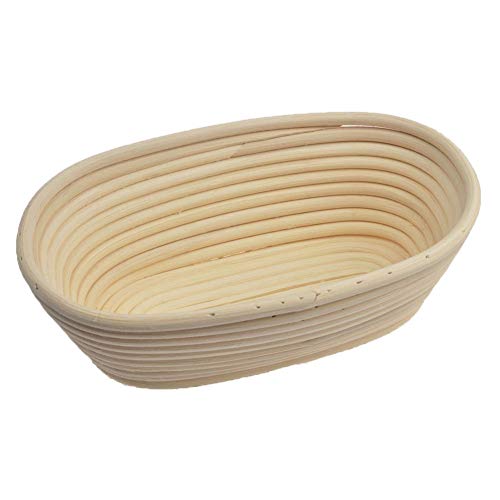 Suneast Brot Teig Gärkörbchen Oval Ideale Gärkorb Brotform aus Natürlichem Peddigrohr Proof Korb - 35X14X7.5cm