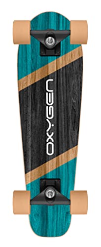 Stamp Unisex-Adult Skateboard Cruiser 27,5" x 8" SKIDS Control Oxygen, Blue-Black-Wood, 70CM X 20CM