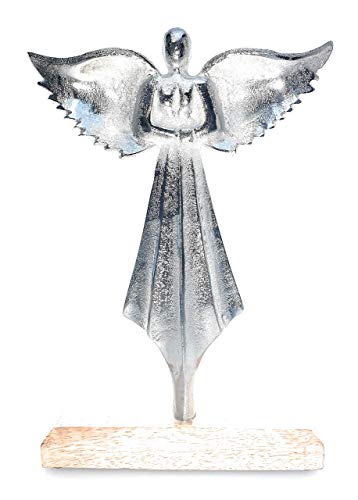 Engel auf Holzsockel Schtuzengel Alu von Gilde Höhe ca 28 cm jeder ein Unikat