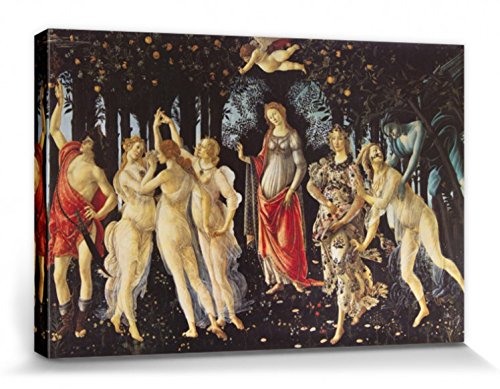 1art1 Sandro Botticelli - Der Frühling, Das Reich Der Venus 1482-1487 Poster Leinwandbild Auf Keilrahmen 120 x 80 cm
