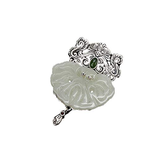 BAWHO 925 Silber Schmuck Schmetterling Jade Anhänger for Frauen mit Edelsteinen ethnische Amulette und Talismane Pendulo QINTINYIN