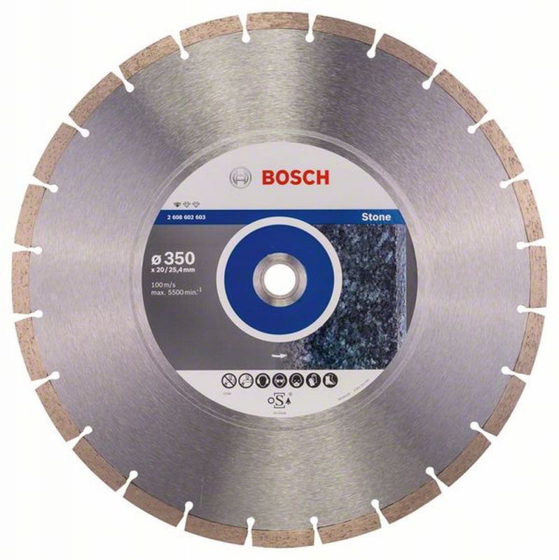 Bosch Diamanttrennscheibe Standard for Stone, 350 x 20,00/25,40 x 3,1 x 10 mm 2608602603