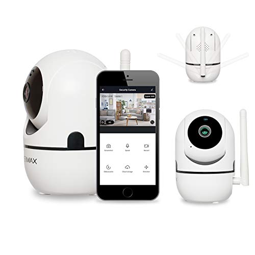 Overmax Wireless-Kamera Camspot 3.6 WiFi-IP-Überwachungsaufzeichnungen Full-HD-Nachtmodus Auto-Tracking Mikrofon und Lautsprecher Smart-Gerät Google Home Amazon Alexa