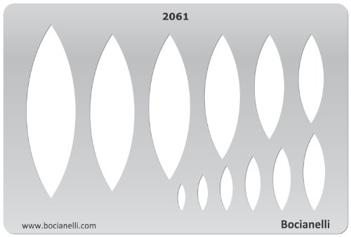 Bocianelli 15cm x 10cm Zeichenschablone aus Transparentem Kunststoff für Grafik Design Kunst Handwerk Technisches Zeichnen Schmuckherstellung Schmuck Machen - Objektiv Symbole