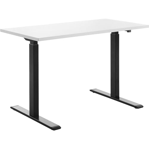 Topstar E-Table Höhenverstellbarer Schreibtisch, Holz, schwarz/Weiss, 120 x 60 cm