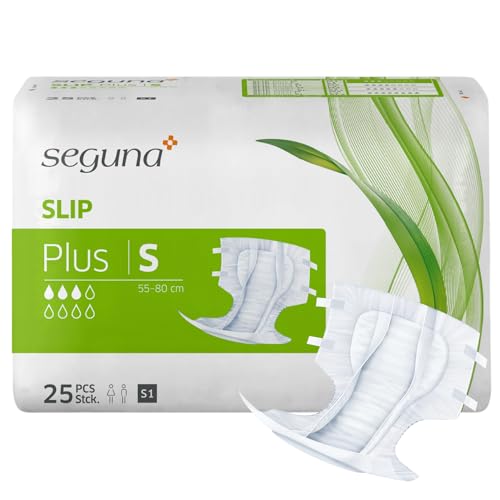 SEGUNA Slip Plus, Inkontinenz Windeln für Erwachsene, Frauen, Männer, Windeln bei mittlerer Blasenschwäche, Stuhlinkontinenz (S (Beutel 25 Stück))