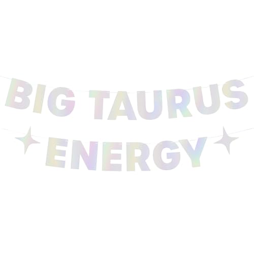 xo, Fetti Big Taurus Energy Geburtstagsparty schillerndes Folienbanner – 152 cm | Sternzeichen Stier, Horoskop, Astrologie, Geburtstagsparty, Dekoration, Geschenk