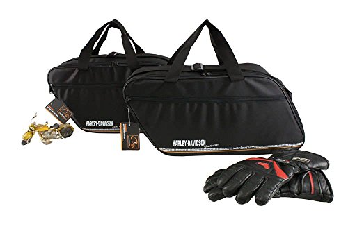 made4bikers Promotion-Bag: Bedruckte Koffer Innentaschen passend für Harley-Davidson Road King mit Leder-Koffern