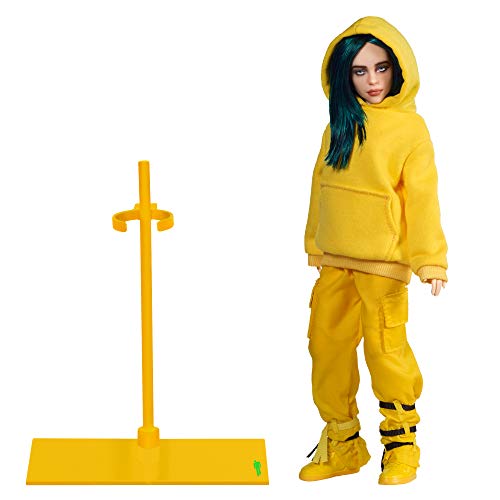 Bandai Billie Eilish 26,7 cm große Sammlerfigur Bad Guy Puppe Spielzeug mit Musik Video inspirierter Kleidung und Set Hintergrund