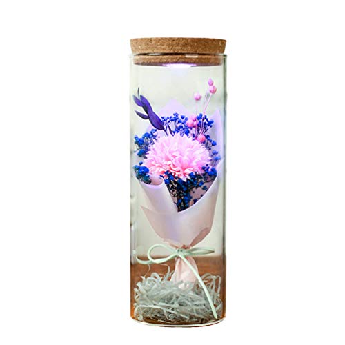 Amosfun Weihnachten konservierte Sonnenblume seifen Gartennelke Flasche leuchtende ewige Blumen für Dekorations Geschenk
