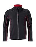 Men`s Zip-Off Softshell Jacket, Größe:XXL, Farbe:Black-Red